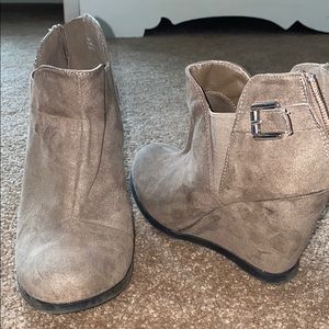 Suede Wedge Bootie